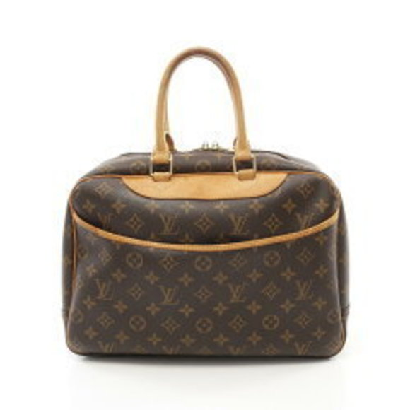 Louis Vuitton Deauville Bowling Vanity Handbag Leather Monogram Brown - Picture 1 of 8